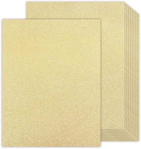 Miniatura 20 de 100 hojas de cartulina plateada con purpurina de 8.5 x 11 pulgadas de doble cara, papel Goefun de 100 libras con purpurina que no se desprende, a