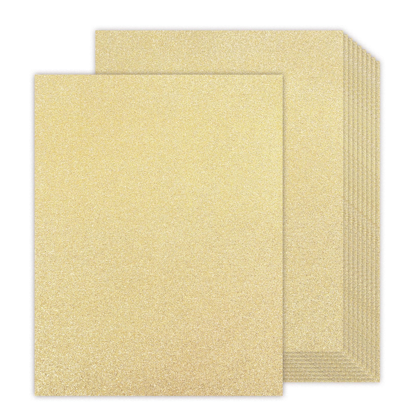 Snapklik.com : Gold Glitter Cardstock 8.5x11 Double-Sided 24 Sheets ...