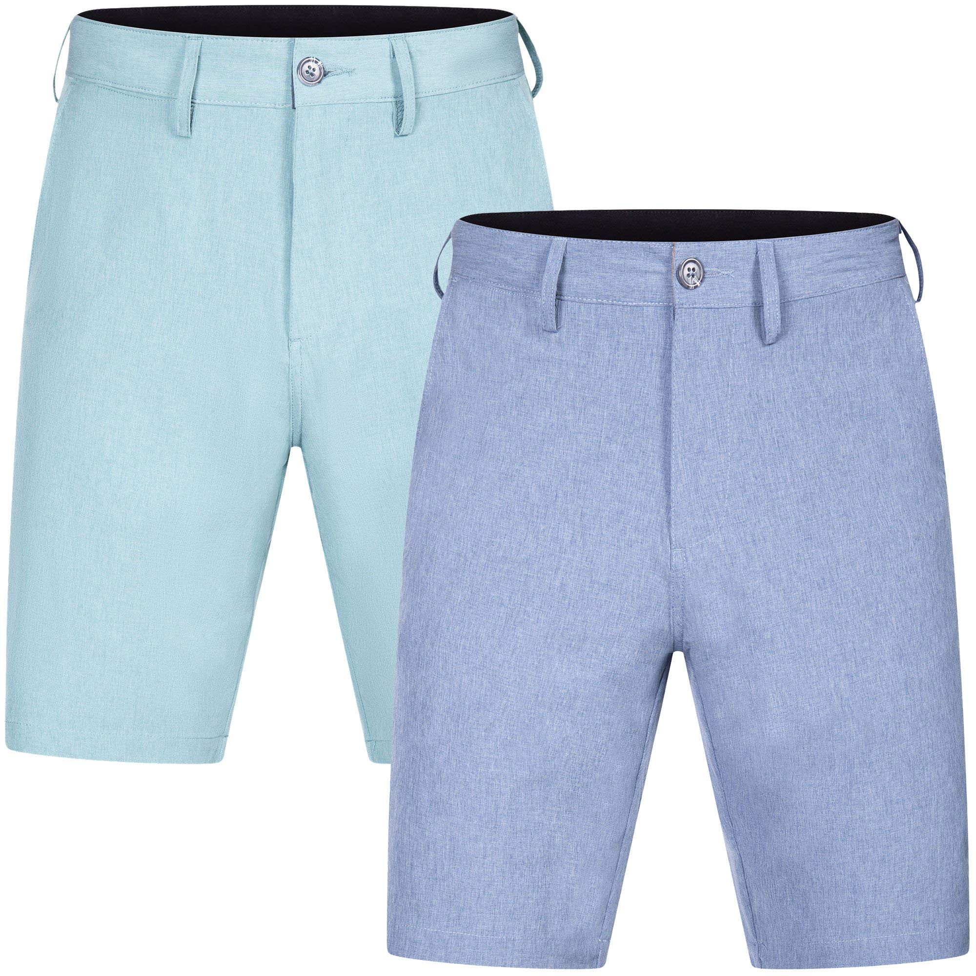 Brickline Mens Shorts for Men, Hybrid Casual Golf Dress Flat Front Quick Dry Stretch Board Shorts, Lightweight Chino Short