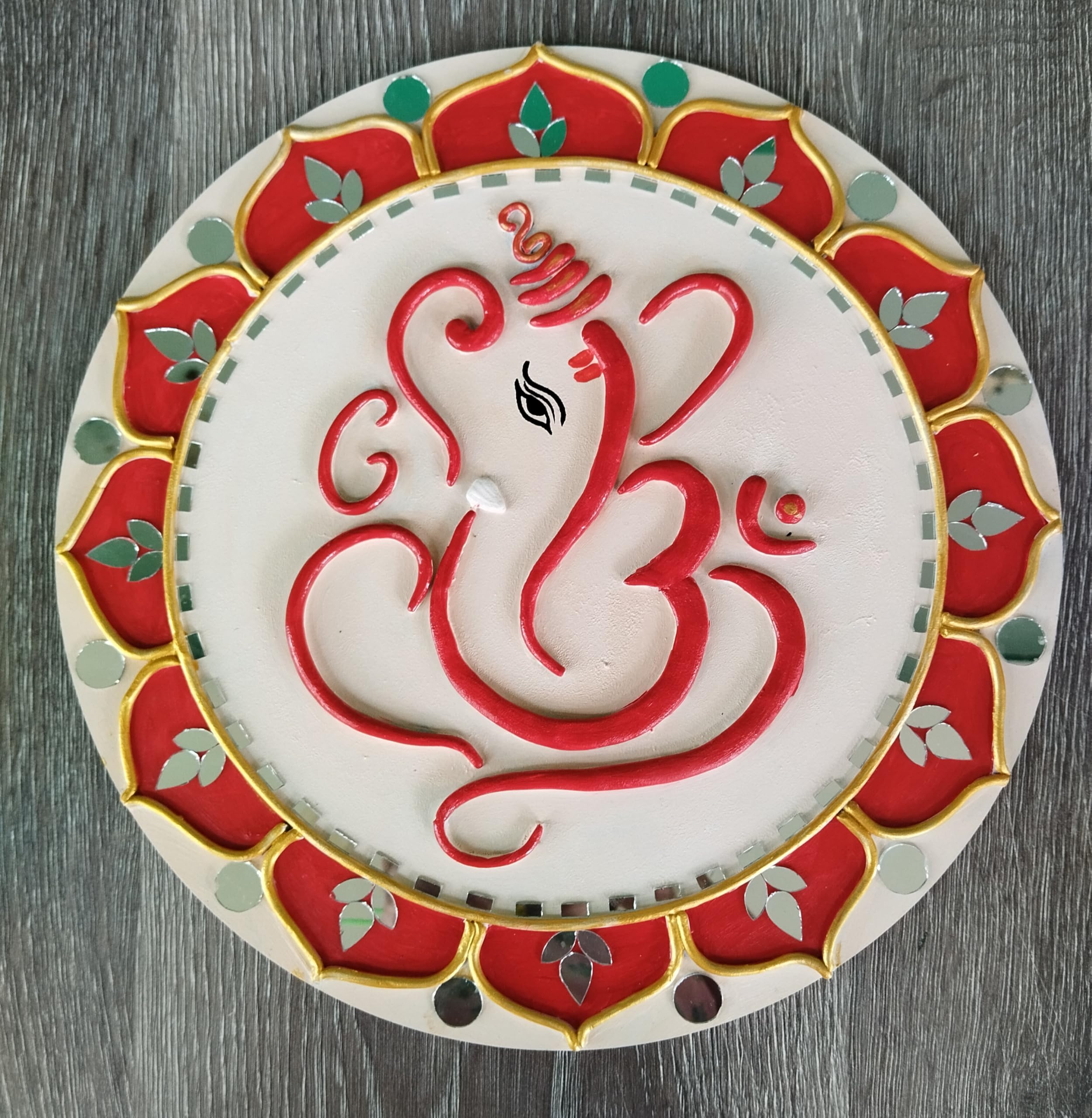 Aarya Ovation Lippan Art Wall Hanging for Home Decoration/Living Room/Kids Room/Garden décor.ganpati-image-44