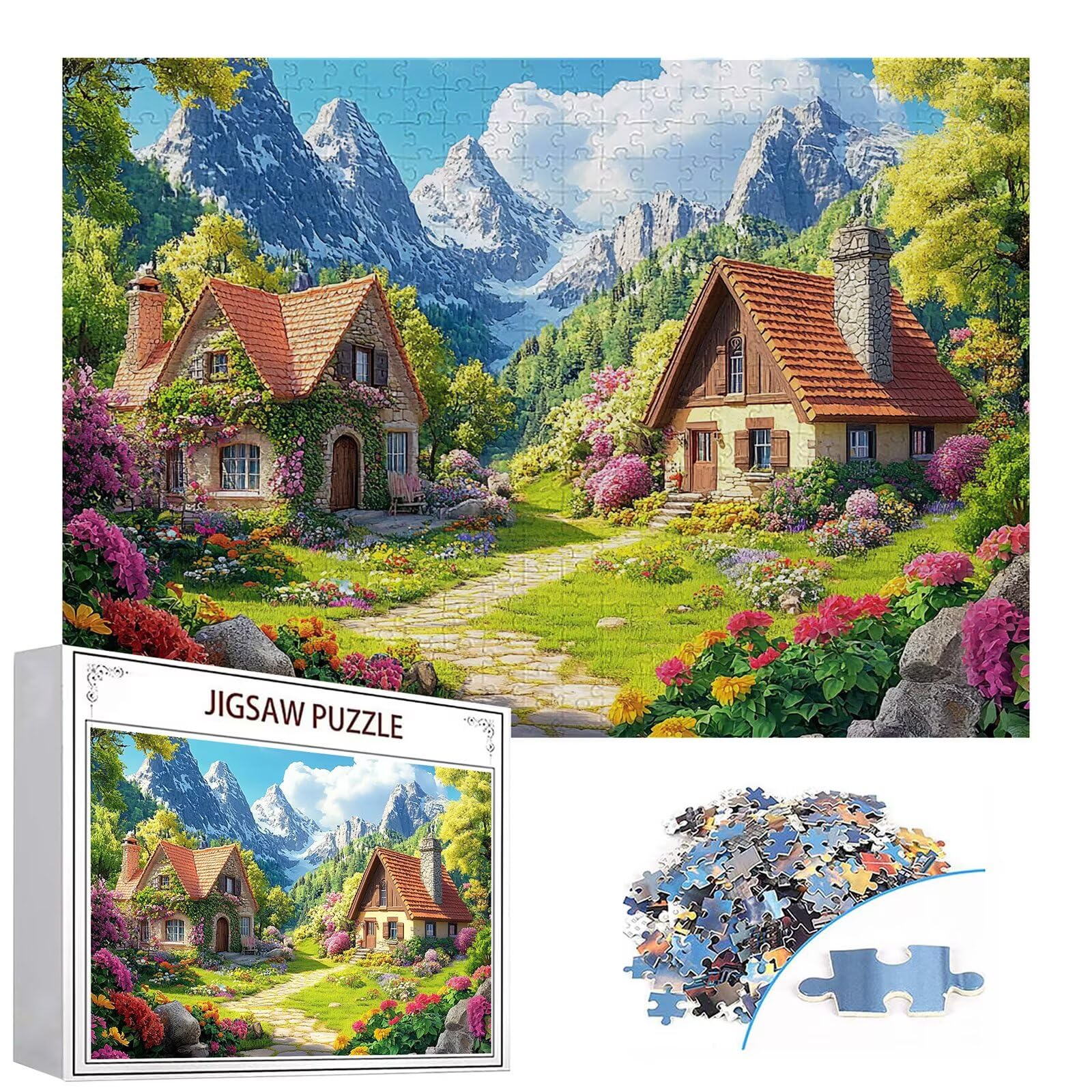 Puzzle 4000 elementów kabiny dla dorosłych góra 141 x 87 cm rzemiosło klasyczne 3D drewniana układanka do rodzinnych gier aktywnych, układanka do samodzielnego wykonania nawet do dekoracji ścian domu