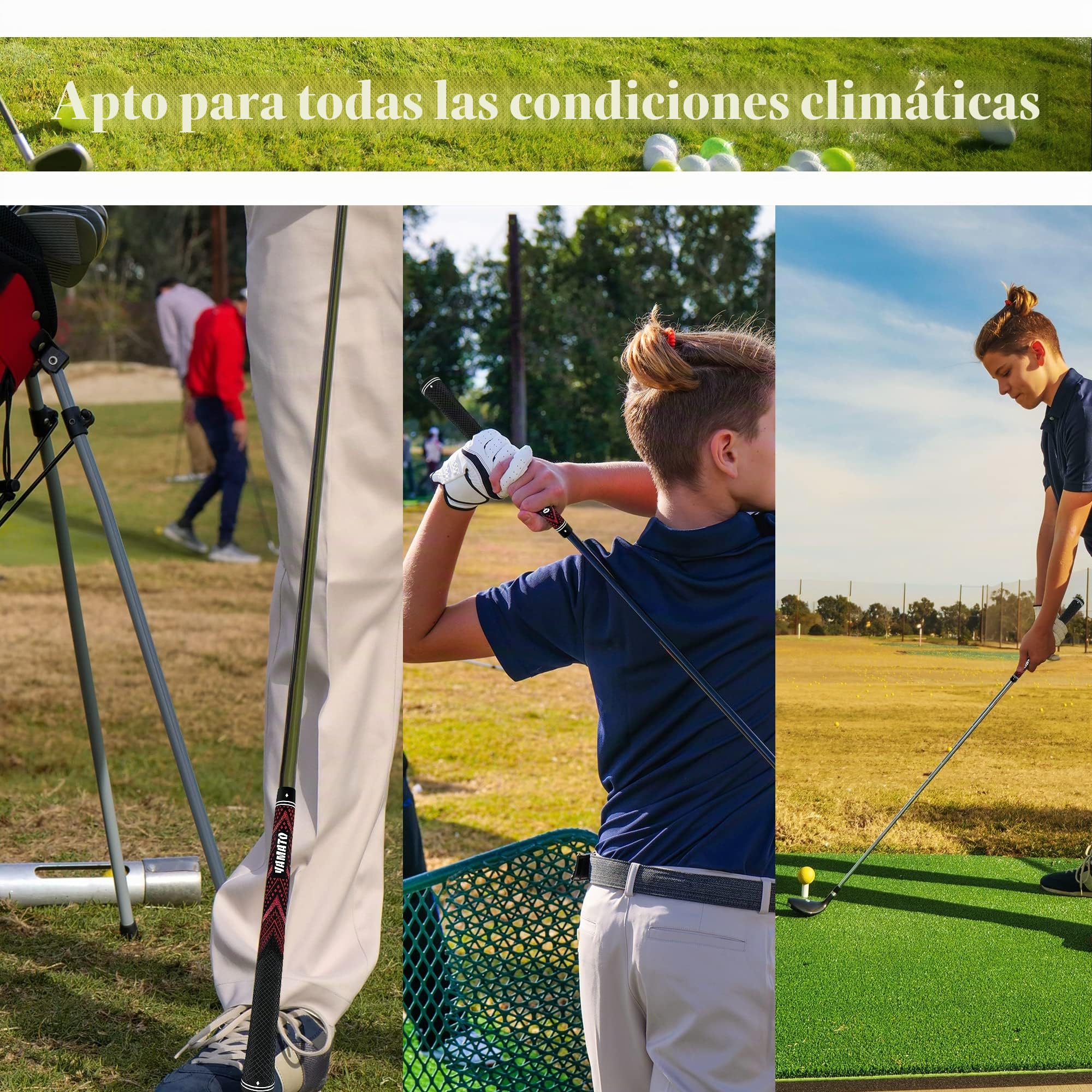 Yamato Innovadoras empuñaduras de golf, paquete de 13 empuñaduras de palos de golf de tamaño mediano/estándar, control firme para todo tipo de clima y agarres de alto rendimiento que proporcionan una