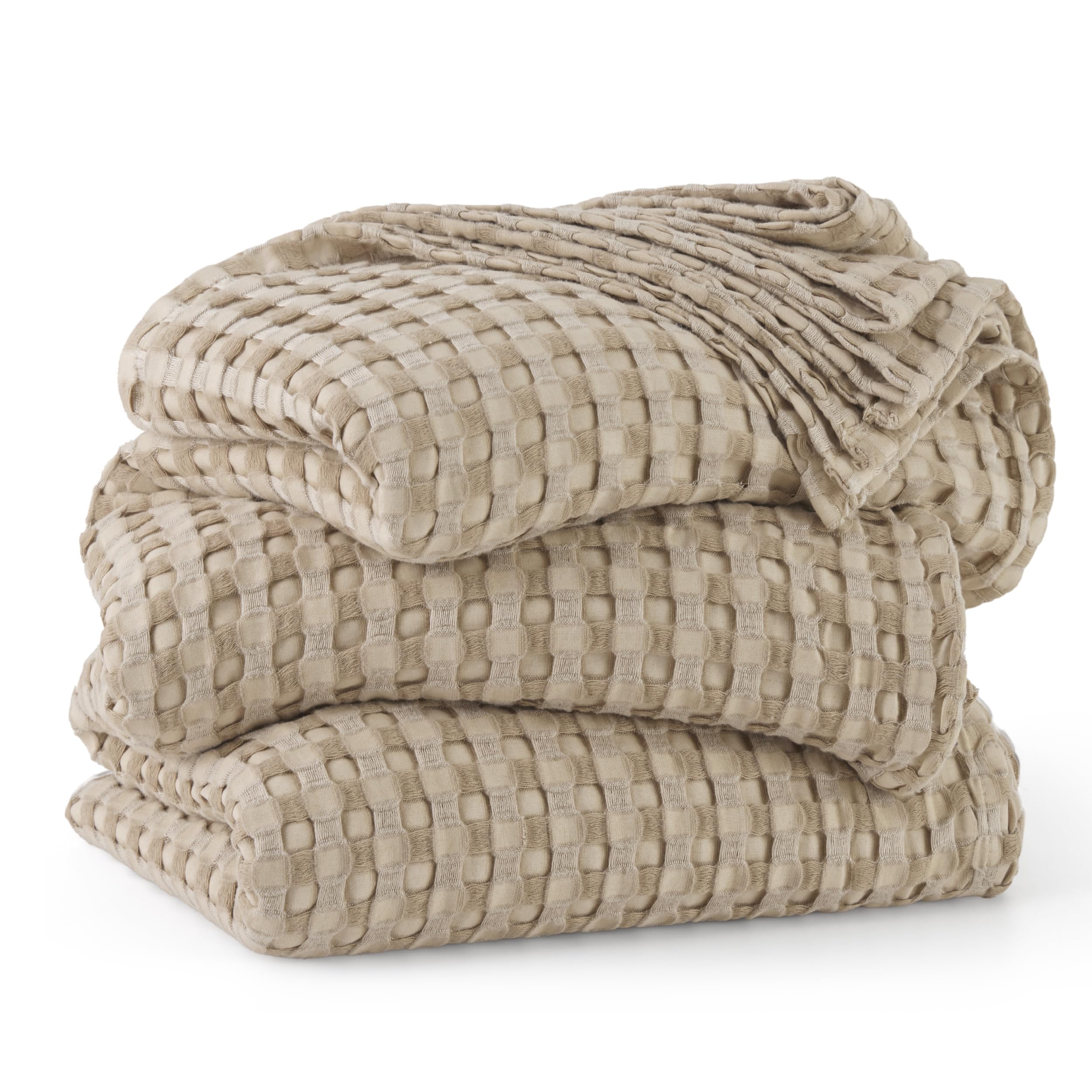 Amazon.com: Bedsure Cooling Cotton Waffle Oversized King Blanket