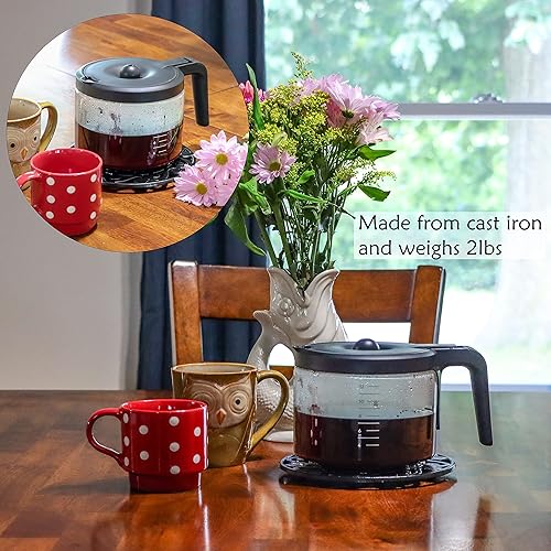 Miniatura 5 de Trademark Innovations Salvamanteles decorativos de metal de hierro fundido (negro)