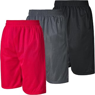 Men's Athletic Mesh Short's 3 Pack Mens Basketball Shorts Gym Workout & Sport Short with Pockets for Men