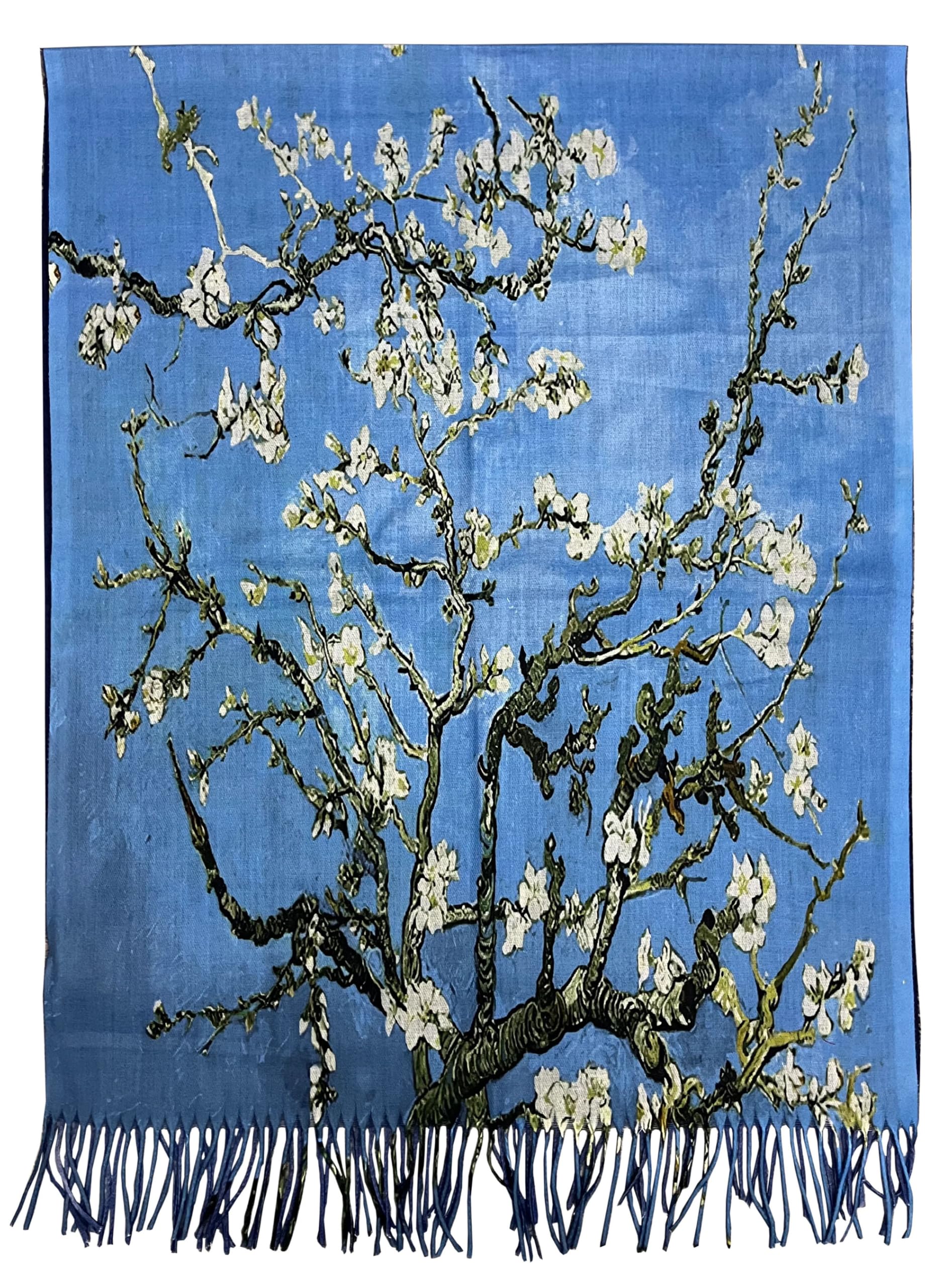 GFM® Sciarpa scialle in misto lana e cashmere, stampa artistica per autunno e inverno (PWSHL)