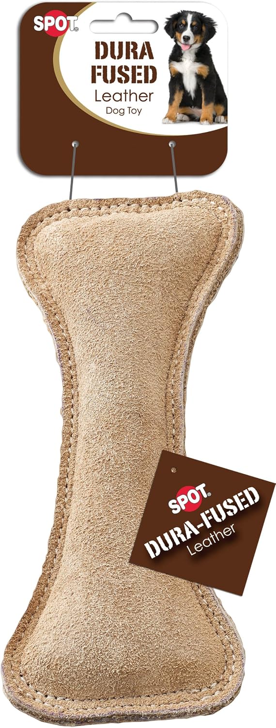 Ethical Pets Dura Fused Leather Bone Dog Toy, 7-Inch