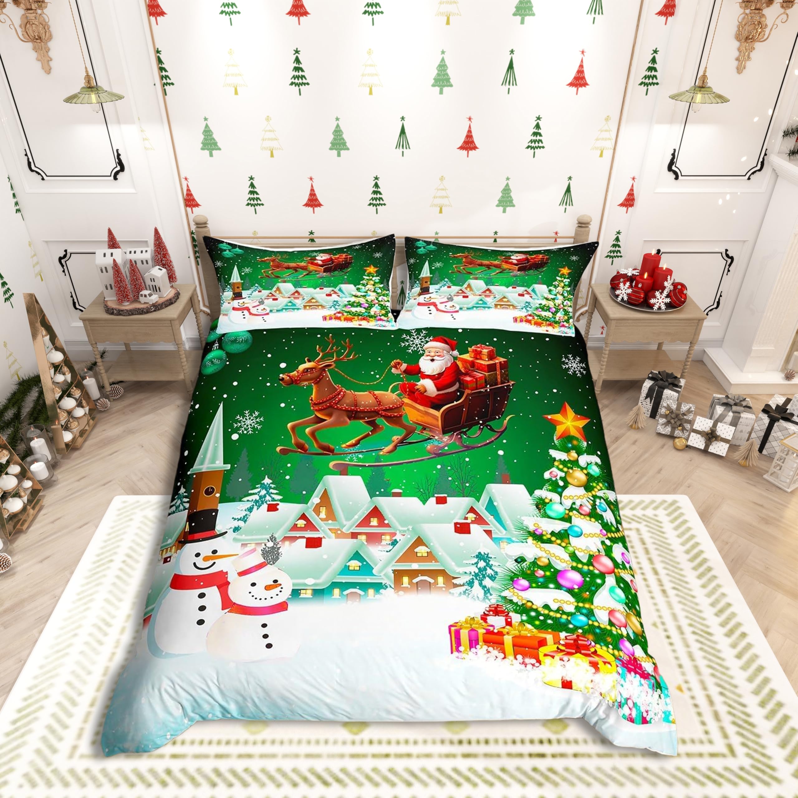 Housse de couette bonhomme de neige pour décorer la chambre des enfants au Nouvel An