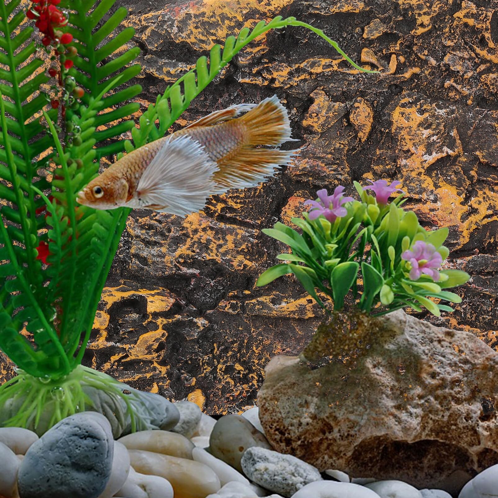 Hot 3D PU Rock Reptile Stone Aquarium Background Backdrop Fish Tank Board Decor