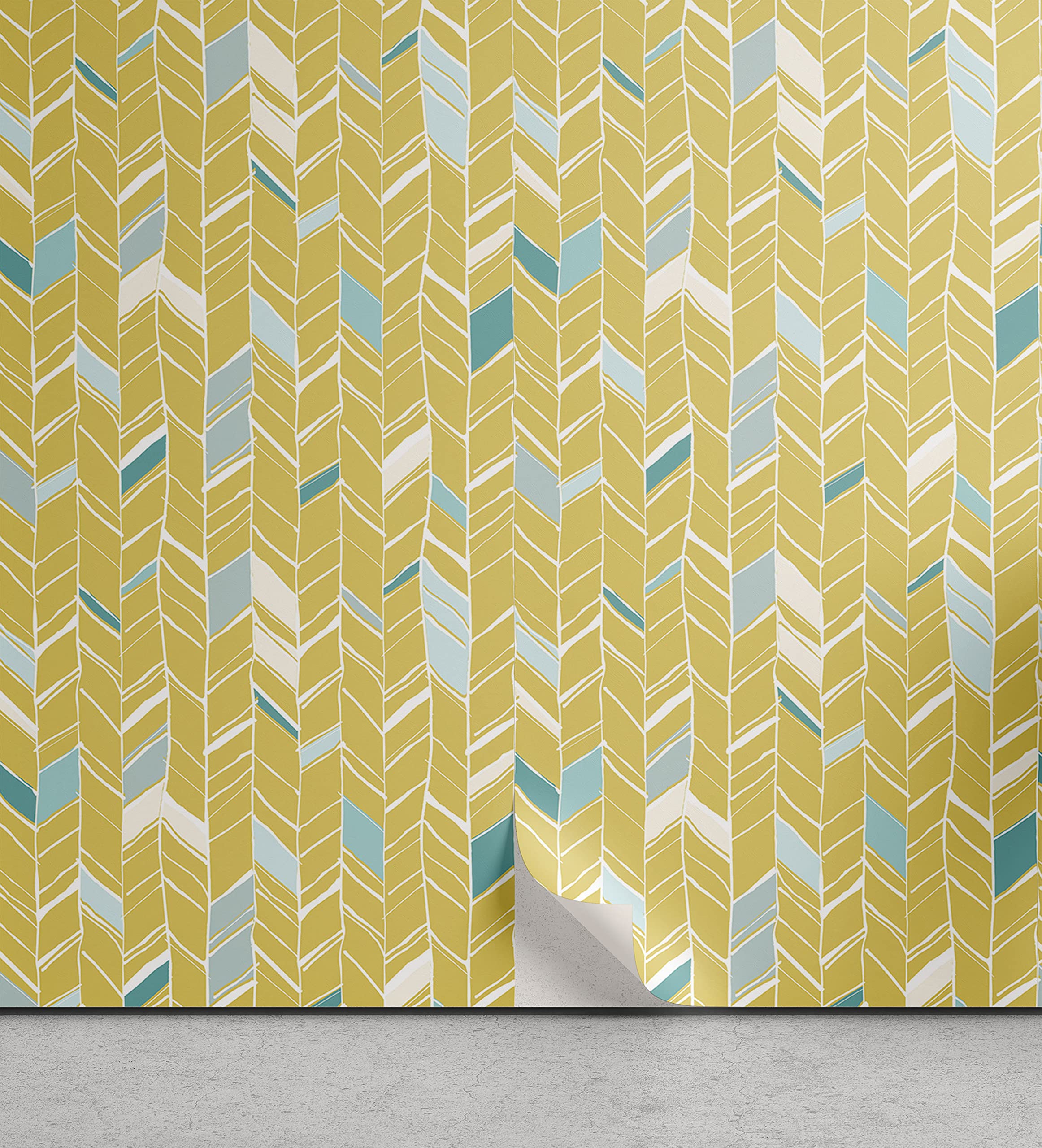 Yellow And Grey Chevron Wallpaper