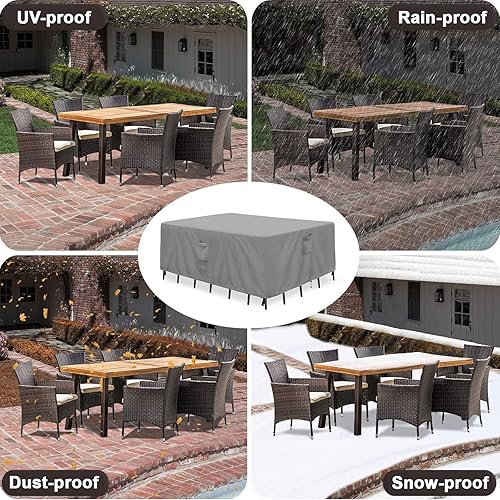 Miniatura 6 de PureFit Fundas para muebles de patio, funda impermeable para muebles de mesa al aire libre, juego de funda de sofá modular para terraza, césped y