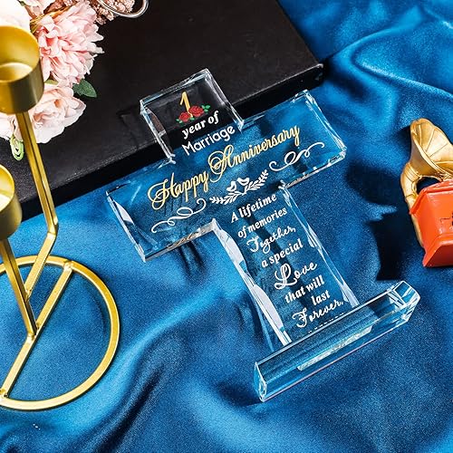 Miniatura 10 de YWHL Regalos de cruz de 65 aniversario de boda para padres y abuelos, decoración de fiesta de 65 años, recuerdo de cruz de cristal para pareja