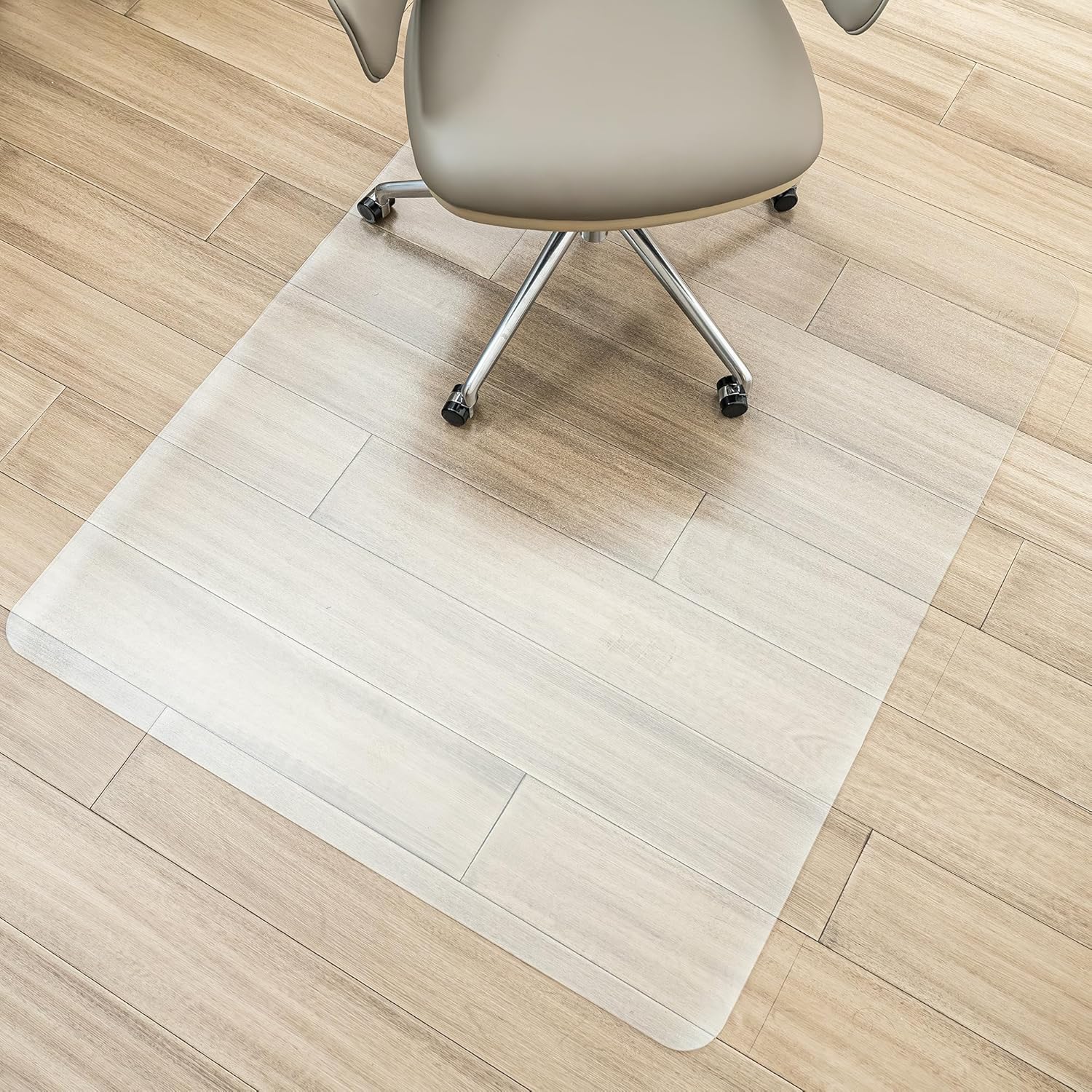MuArts Elasticity Clear Chair Mat for Hardwood Floor 40 x 48 inch, Transparent Floor Mat Wood/Tile Protection Mat for Home & Office (40" X 48" Rectangle)