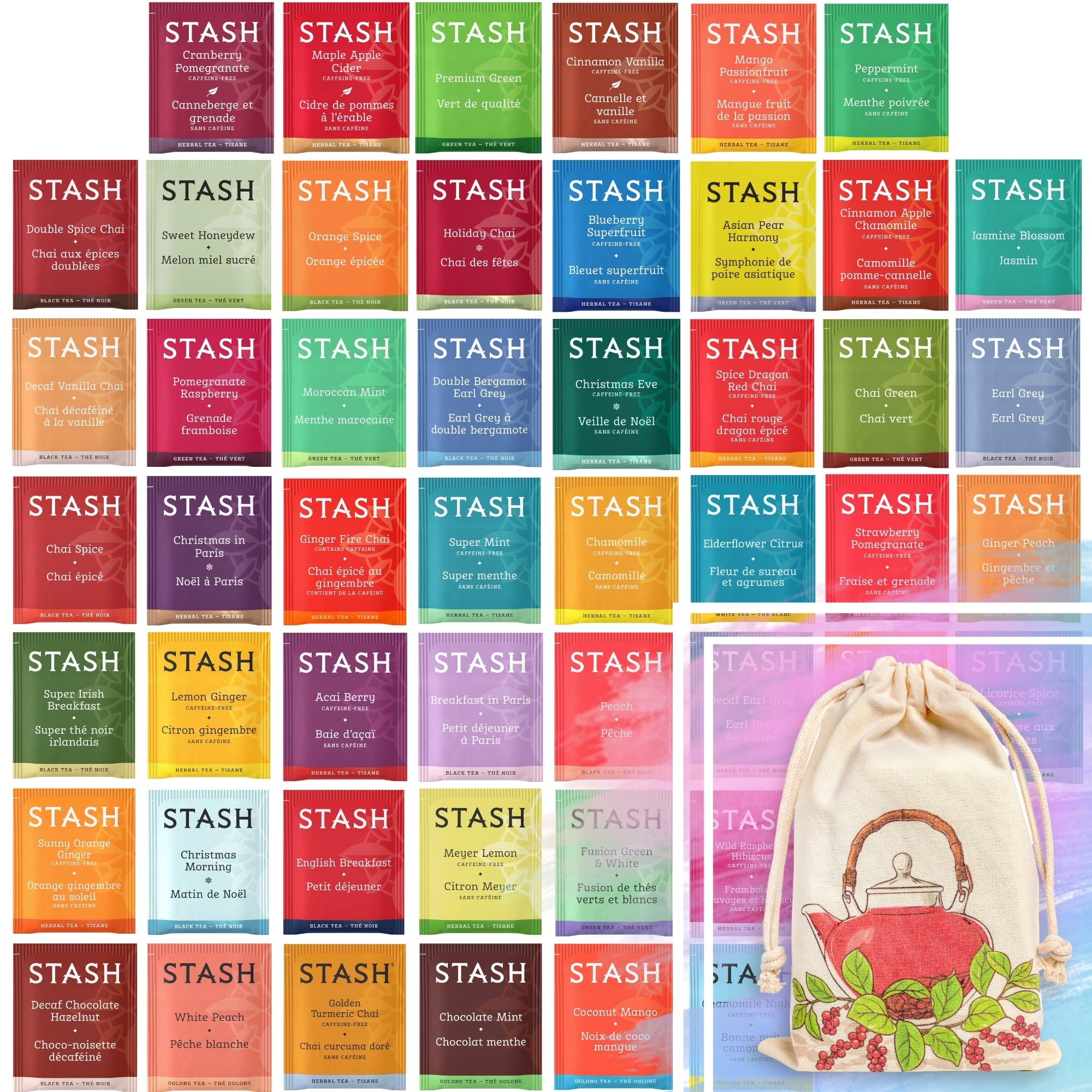 Buy Stash Tea Bags Variety Pack Caffeinated, Herbal and Decaf