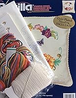 Vista 3 de Bucilla - Almohada Floral Mariposa - Bordado de Crewel Estampado con Kit Candlewick 42638