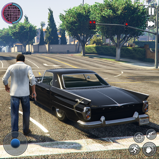 Auto-Gangsterstadt-Kampfsimulator, Großmafia-Stadtkrieg gegen Polizeikampf, 3D-Abenteuer