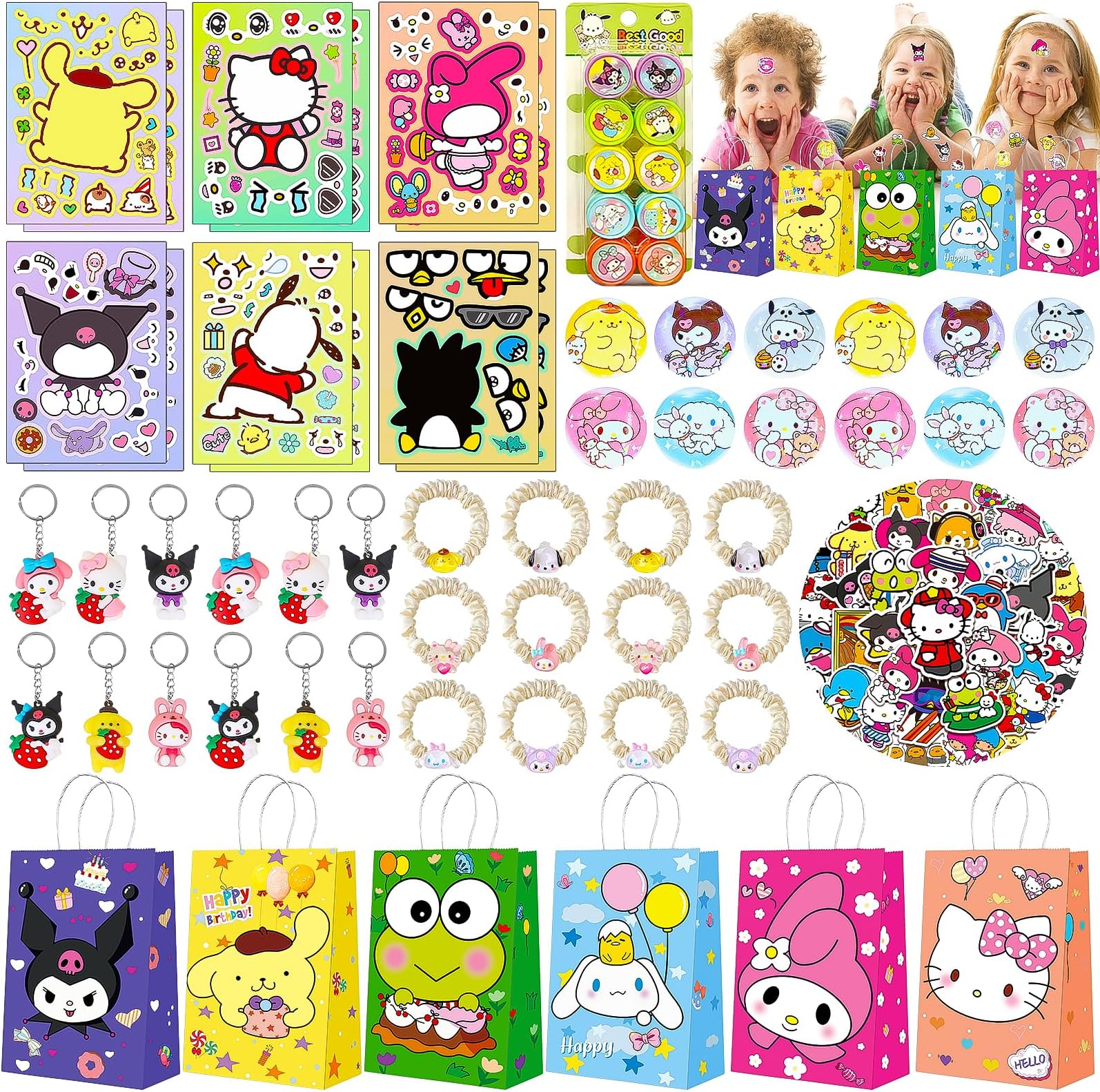 86Pcs Kawaii Birthday Decorations,Lovely Theme Party
