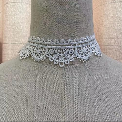 Miniatura 4 de 5 yardas, ribete de encaje blanco bordado, cinta de encaje soluble en agua suave para costura de bricolaje o accesorios de decoración de manualidades