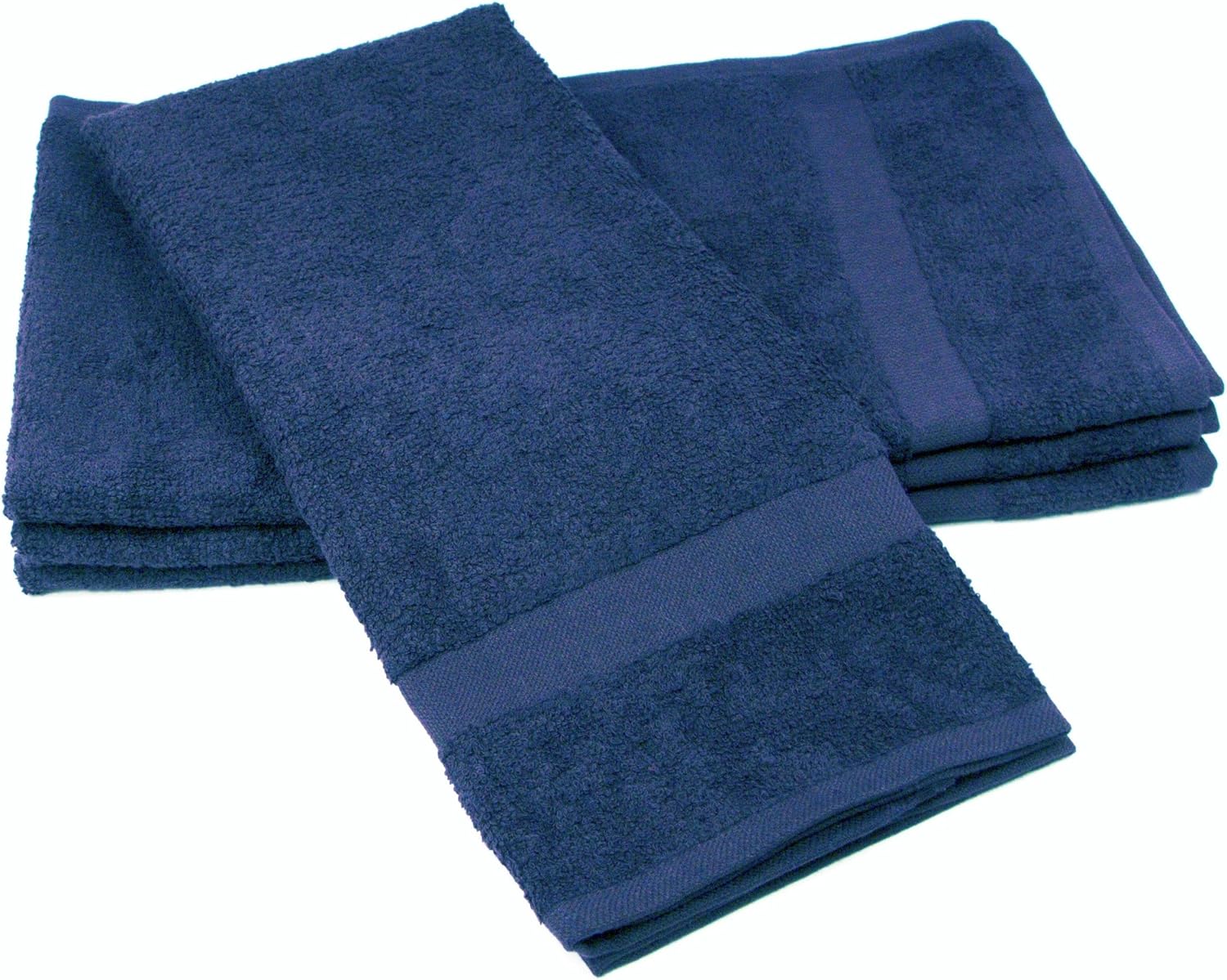 (DBS-16273-NAVI-6EA-6PK Safe-2-Bleach Navy Blue 16" x 27" Plush Cotton Salon Towel, (Pack of 6)