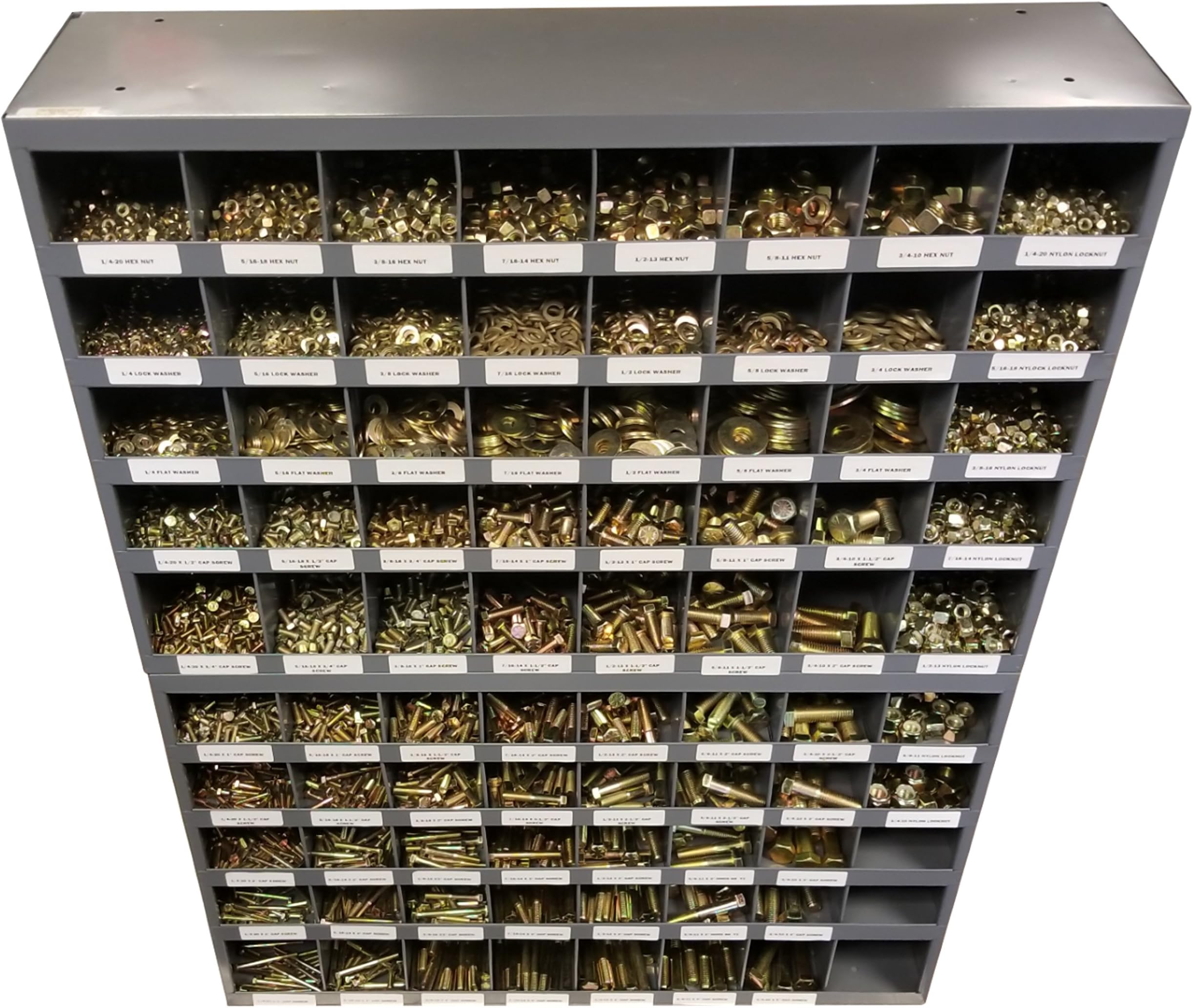 5170 Piece Grade 8 USS Bolt Assortment Hex Head Cap Screws, Flat and Lock Washers, Hex and Lock Nuts with (2) 40 Hole Bins