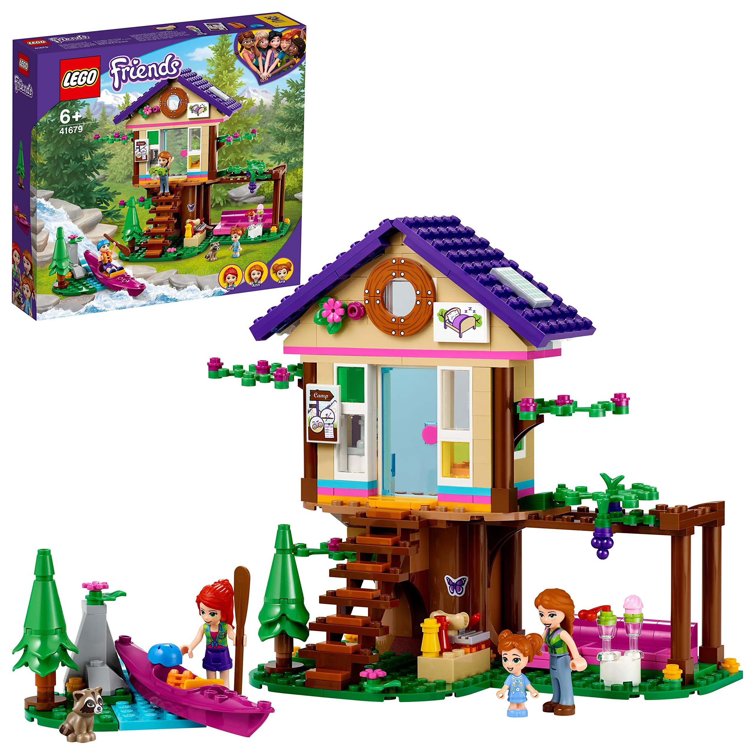 LEGO 41679 Friends La Baita nel Bosco, Casa sull'Albero Giocattolo, Set di Costruzioni con 2 Mini Bamboline, Giochi per Bambine e Bambini dai 6 Anni Single