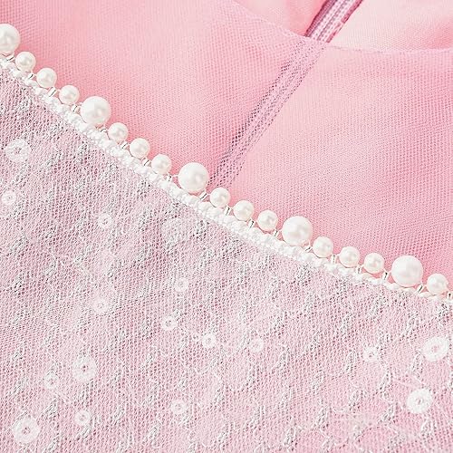 Miniatura 5 de JerrisApparel Vestido de princesa para niñas, disfraz de princesa de manga abombada con accesorios