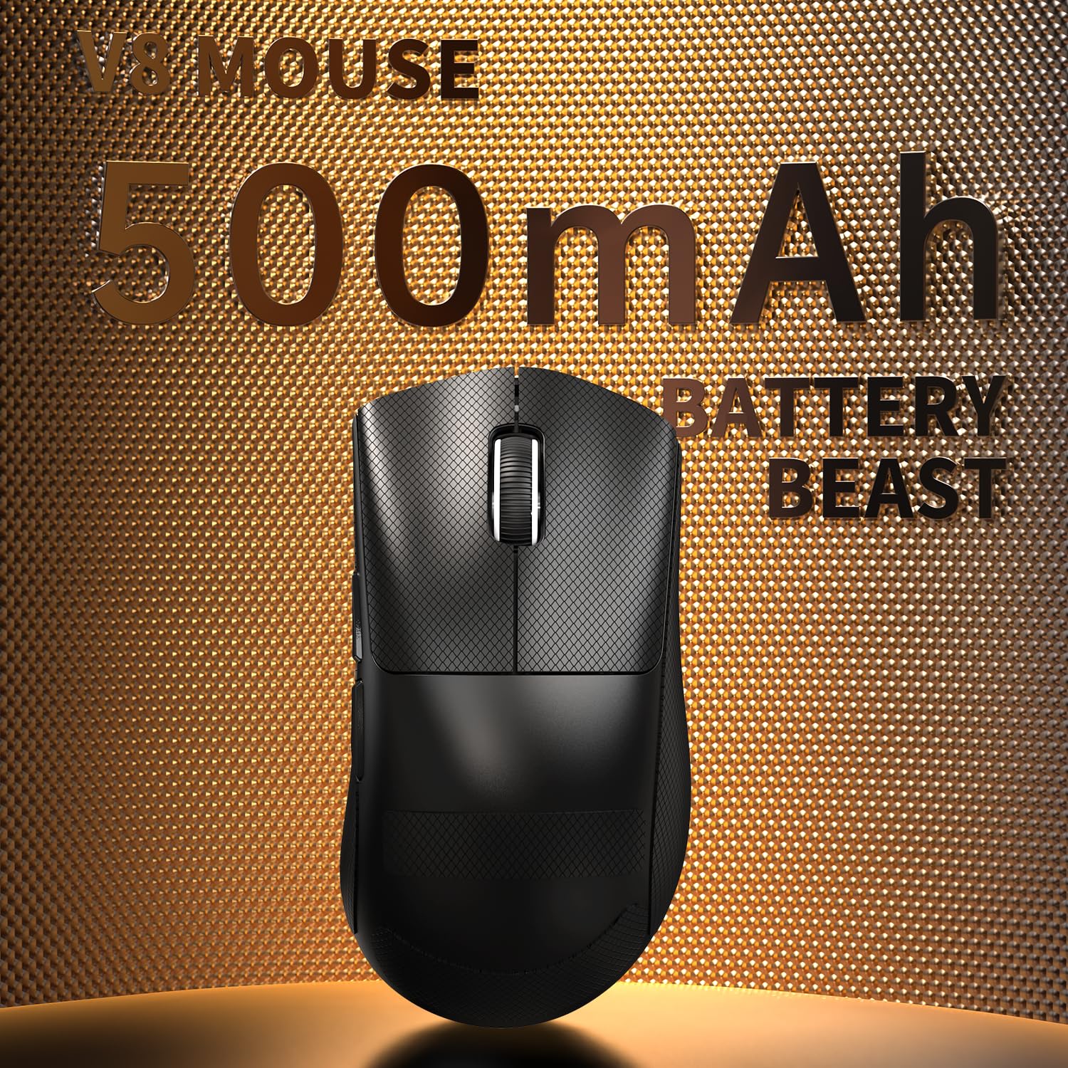 MAMBASNAKE x ATTACK SHARK V8 Wireless Gaming Mouse, 59g Ultra-Lightweight, PAW3950MAX Sensor, SHARK 8K Dongle, Tri-Mode (2.4G/Bluetooth/Wired), Right-Hand Ergonomic Design, Web-Based Software