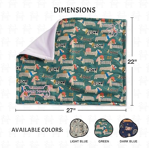 Miniatura 5 de Squiggy Squeaks Mantas para dormir y jugar para perros y gatos  Ultra suave, duradera y lavable a máquina, manta para mascotas y juguetes de