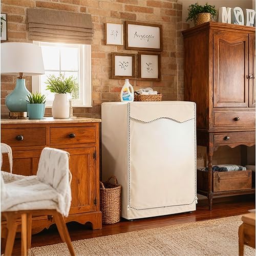 Miniatura 3 de MBOOM Cubierta para lavadorasecadora, 600D Oxford impermeable a prueba de polvo, protección completa, adecuada para lavadora de carga frontal, 27