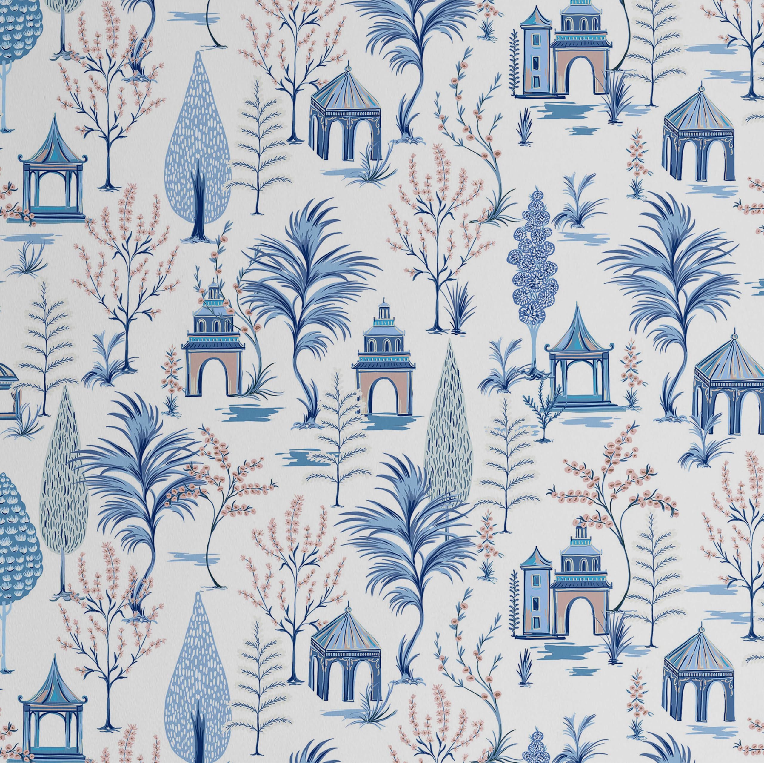 Papier peint de jardin pour chambre et salon S4Sassy, vinyle autocollant blanc asiatique