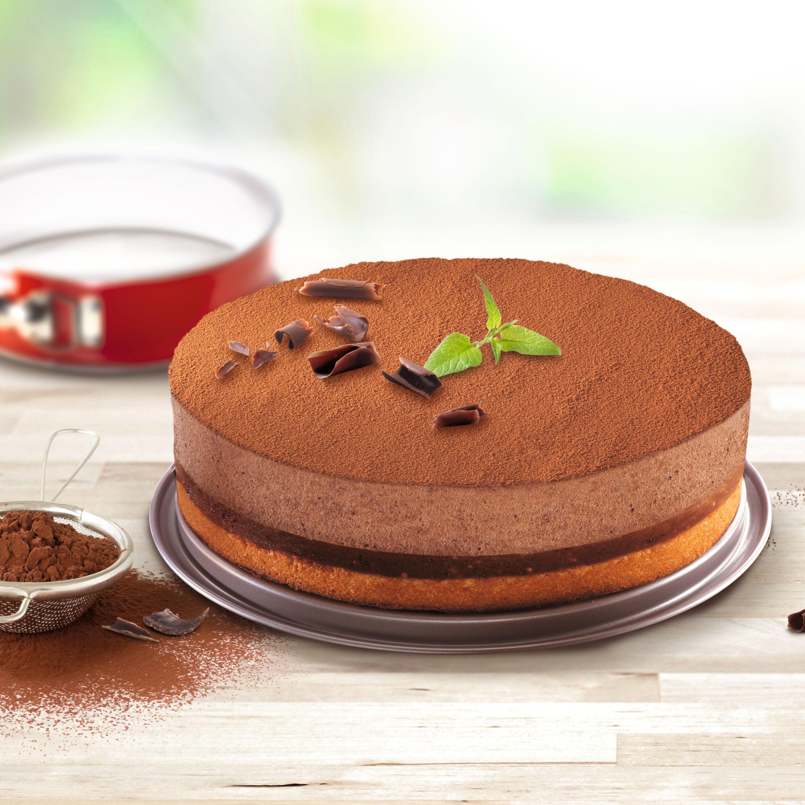 Tefal Delibake J16413 Molde tarta redondo 25 cm antiadherente acero al carbono rojo