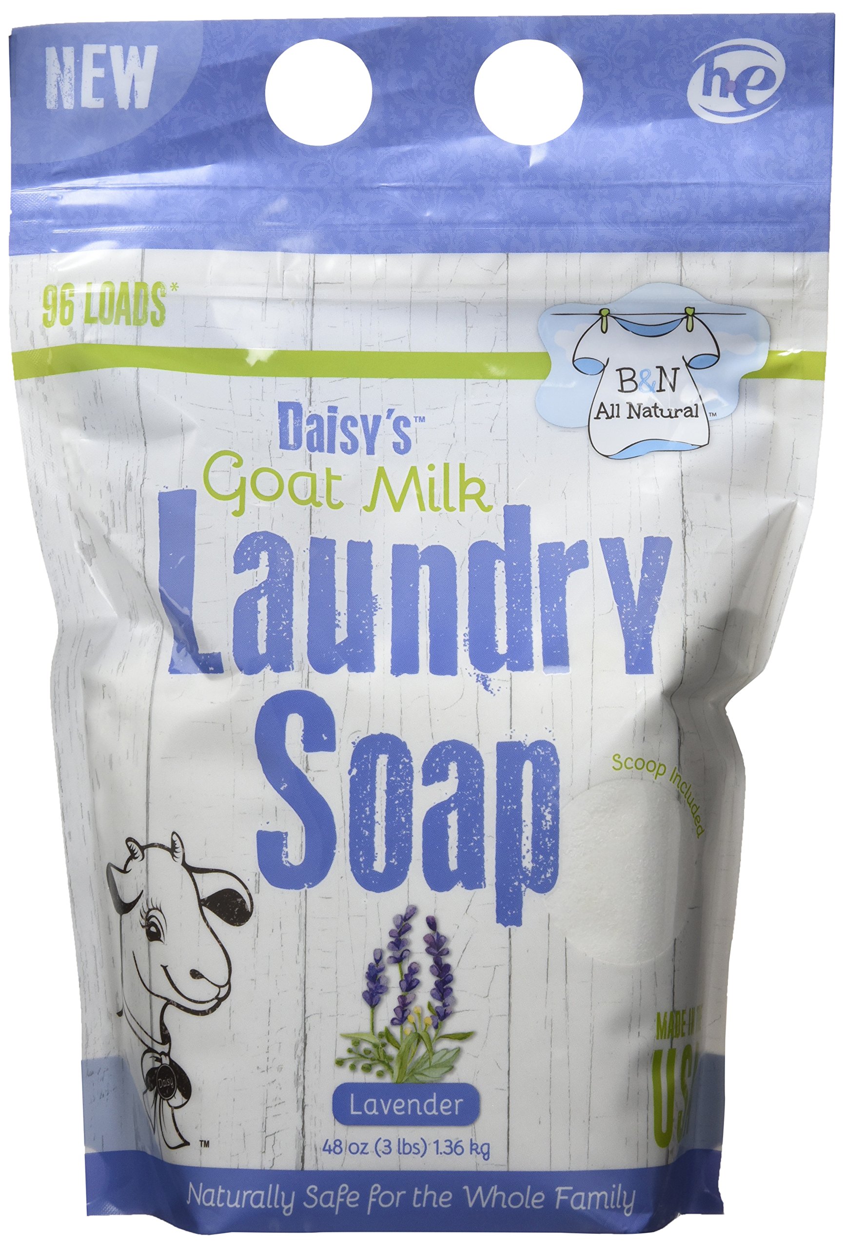 Brooke & Nora at Home, Daisy's Goat Milk Laundry Soap, Lavender, 96 Loads