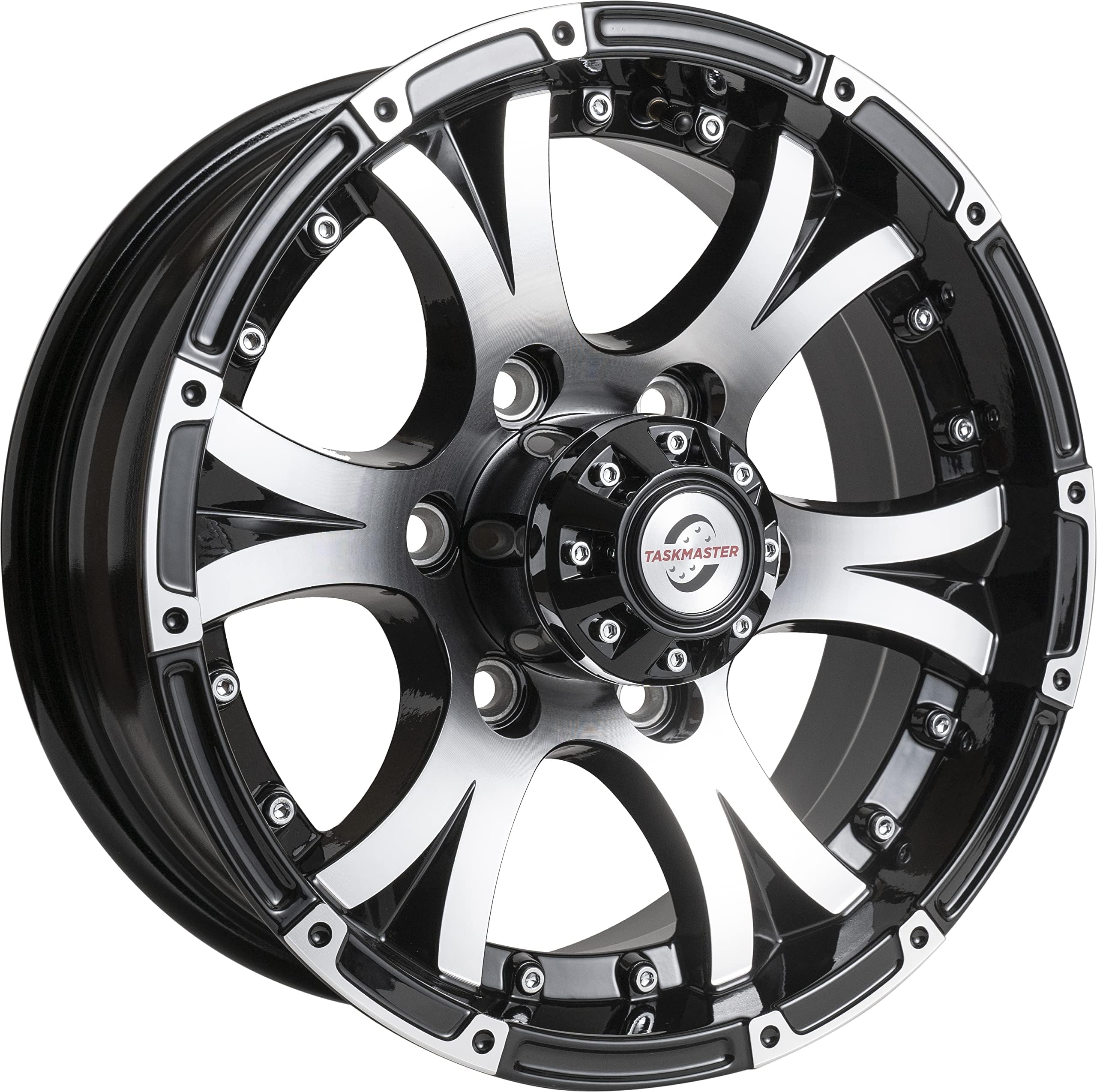 Viking Series 15 x 6 6x5.5 Black Machined Lip and Face Aluminum Trailer Wheel Rim