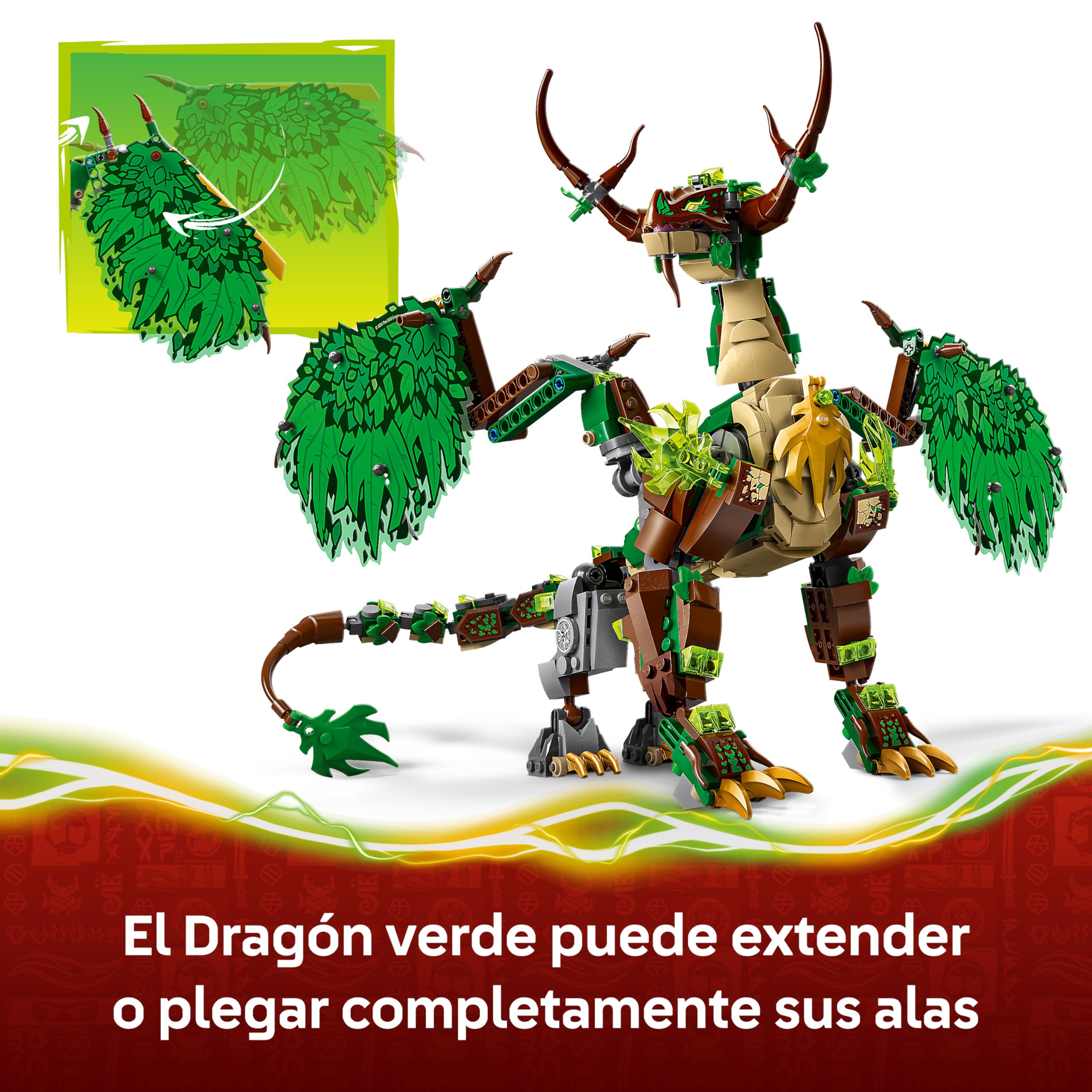 LEGO Ninjago Dragón de la Vida de Juguete - Figura Articulada de Dragón, Meca de Monstruo, 8 Minifiguras y Armas Ninjas Inc. Catana y Espada - Regalo para Niños de 8+ Años y Fans de la Serie - 71859