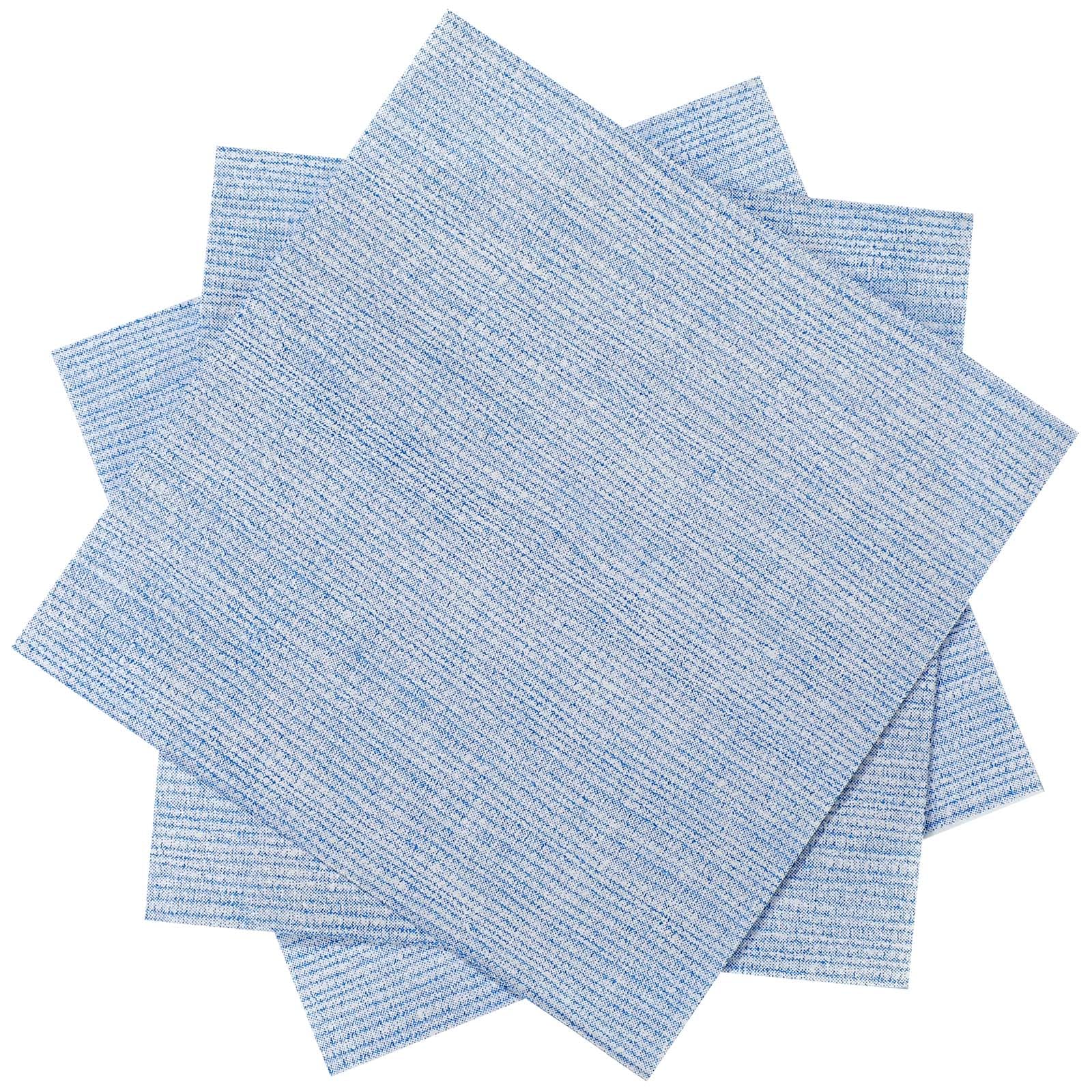 Karenhi 100 Pack Linen Cocktail Napkin 10 x 10 Inch Blue Disposable Dinner Napkins Soft Absorbent Paper for Bar, Wedding, Party, Kitchen, Restaurant