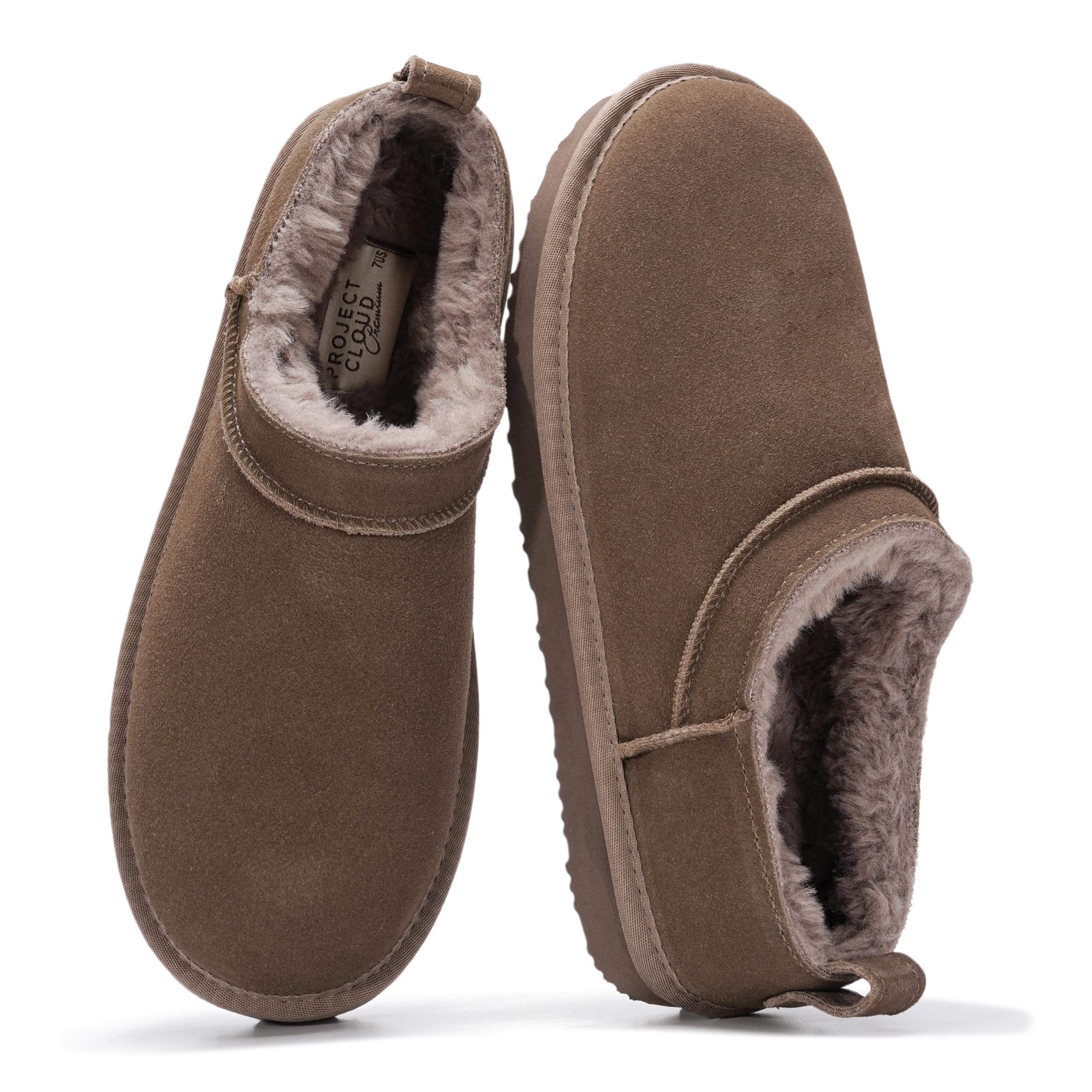 Project Cloud 100% Genuine Leather Micro Boots for Women – Water Resistant Womens Boots with Memory Foam Insole – Slip On Fall Shoes for Women 2026