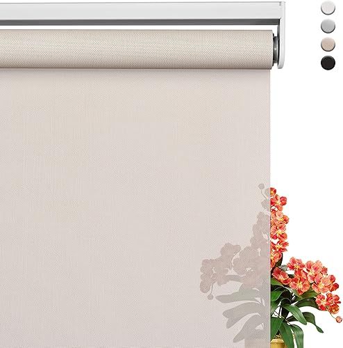 Sulugood Persianas filtrantes de luz para ventanas, sin cordĂłn, con un 5 % de apertura, cortinas enrollables de tela solar, traslĂşcidas y reducen el Sulugood Persianas filtrantes de luz para ventanas, sin cordĂłn, con un 5 % de apertura, cortinas enrollables de tela solar, traslĂşcidas y reducen el