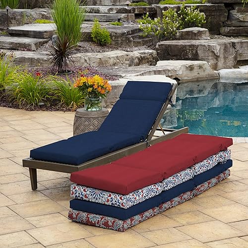 Miniatura 5 de Arden Selections - Cojín de tumbona para exteriores, 52 x 22 pulgadas, Leala azul zafiro