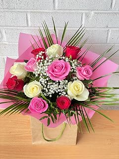 Roses Cluster Fresh Flowers - Free Next Day Delivery - Select Stunning Colourful Fresh Mixed Flowers To Create The Perfect Anniversary Flowers-Birthday Flowers -Thank Gift