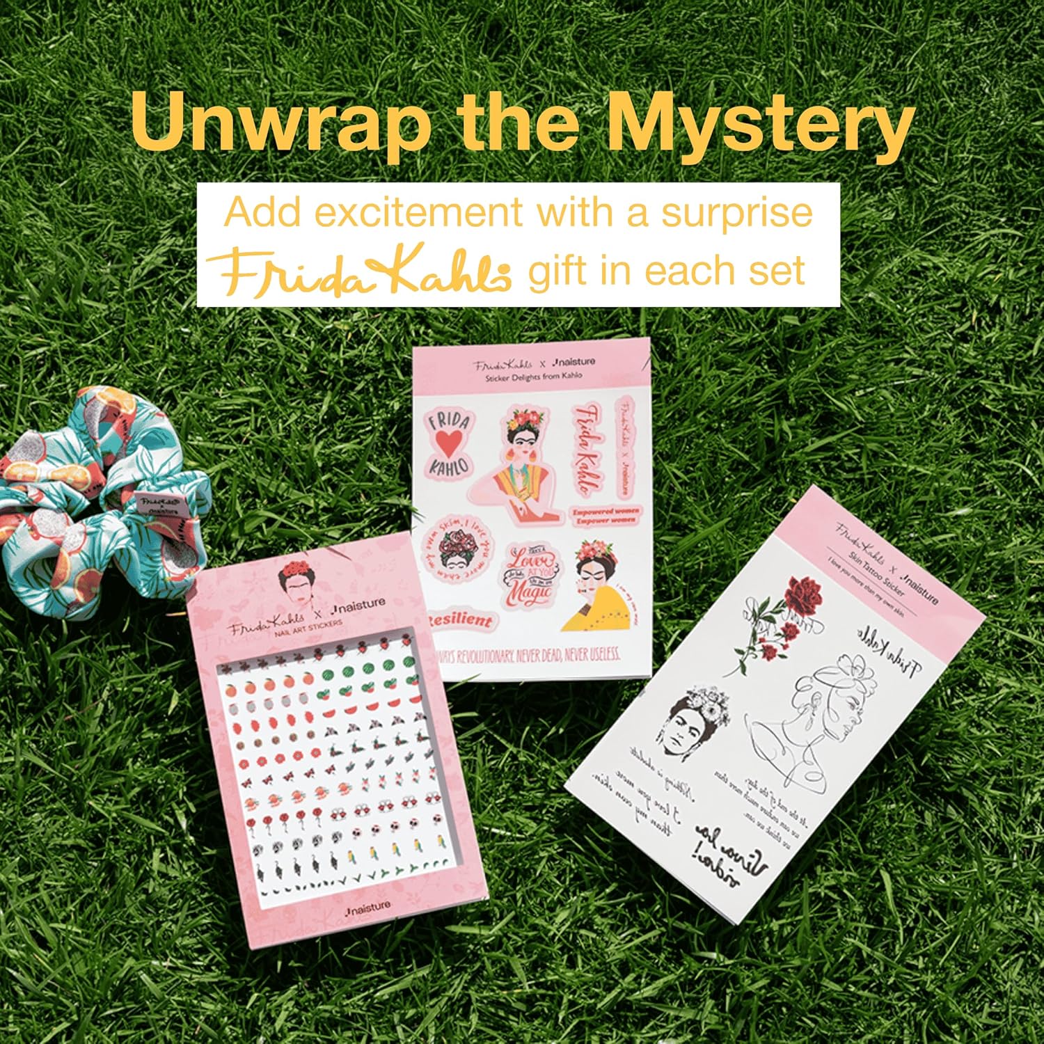 Naisture x Frida Kahlo 15 Min Pamper Me Kit Korean Spa Skincare Gift Set for Women-Head to Toe with Hair, Face, Eye, Hand, Foot Masks, & Bonus Item (8 pcs) - Image 5