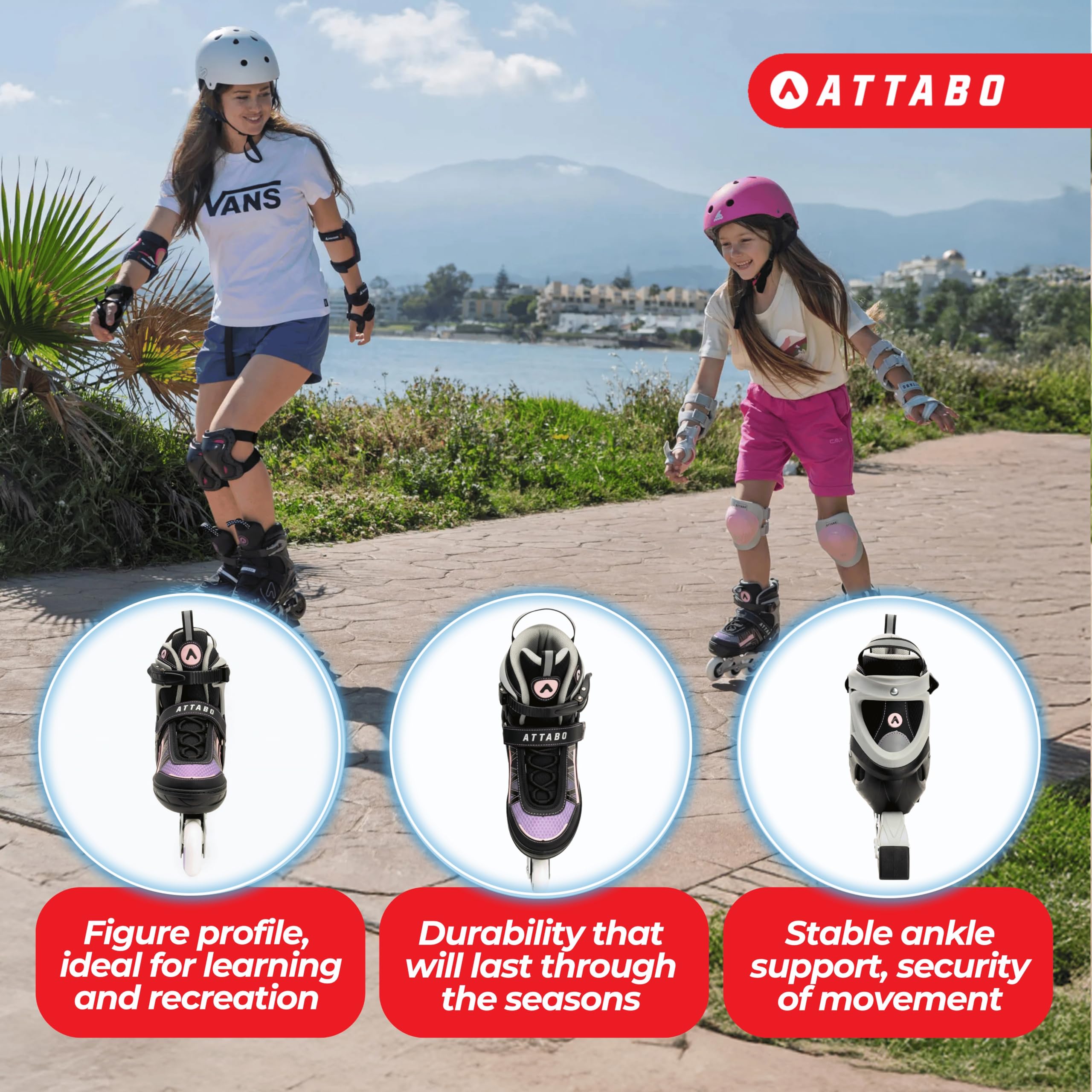 ATTABO Bladeroll 2-in-1 Kinderschlittschuhe & Inline Skates – Verstellbar, mit Wechselkufe, ABEC-7-Lager, Aluminiumrahmen & TPR-Bremse, Komfort & Sicherheit für Kinder