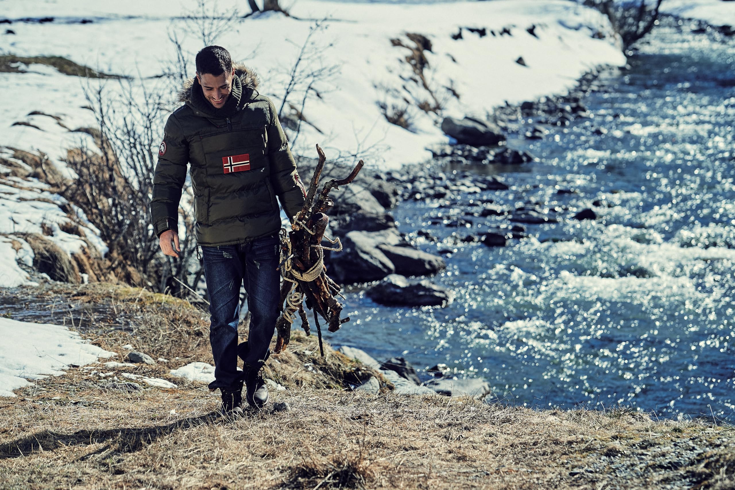 Geographical Norway Bilboquet Men – Parka para hombre, impermeable, gruesa, capucha de piel para exterior, chaqueta cálida, cortavientos, forro exterior, chaqueta para hombre
