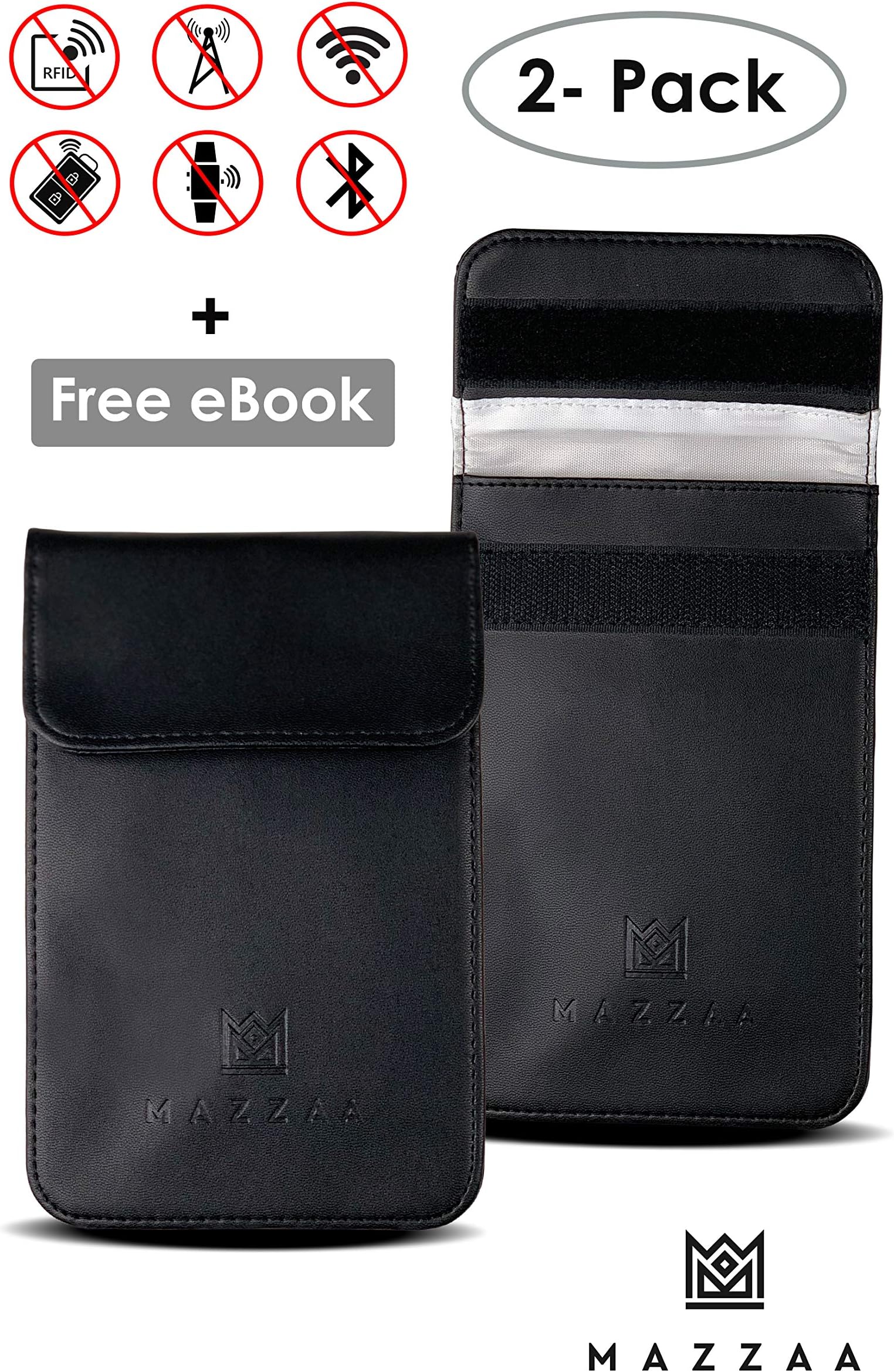 Signal Blocking Case | Keyless Car Key Blocker Faraday Pouch for Smart Device | WiFi/Cellular Anti-Theft Bag | RFID Card Protection PU Leather