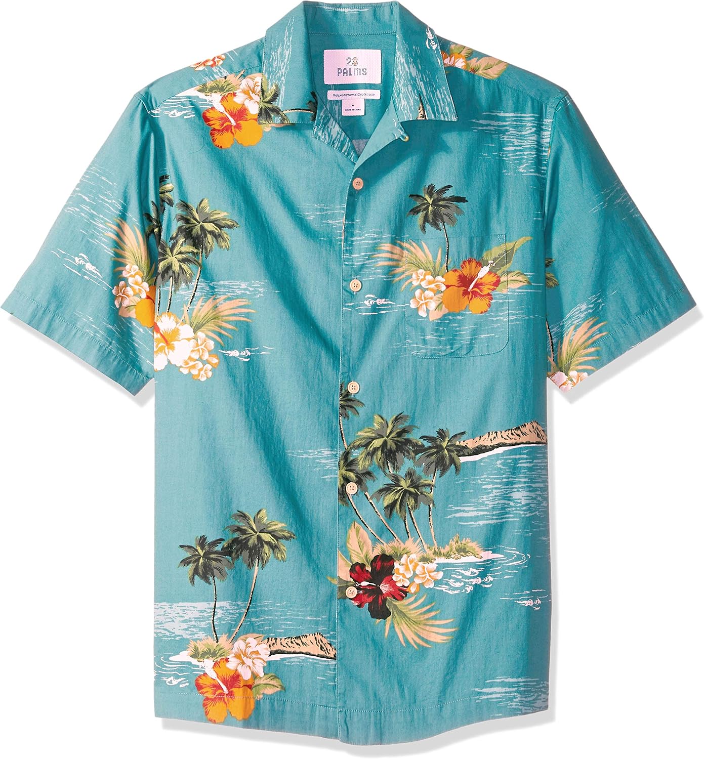 28 Palms Men's Relaxed-fit 100% Cotton Holiday Christmas Tropical Vacation Shirt