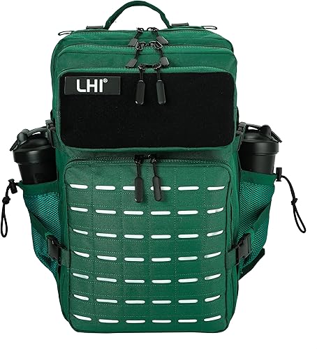 Miniatura 13 de LHI - Mochila táctica militar para hombre, 25/45 L, mochila grande Molle del ejército, mochila de asalto de 3 días, para senderismo, con 2-Plateado