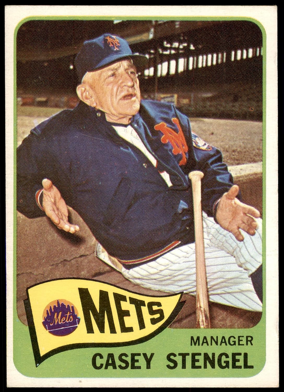 1965 Topps #187 Casey Stengel New York Mets (Baseball Card) NM Mets