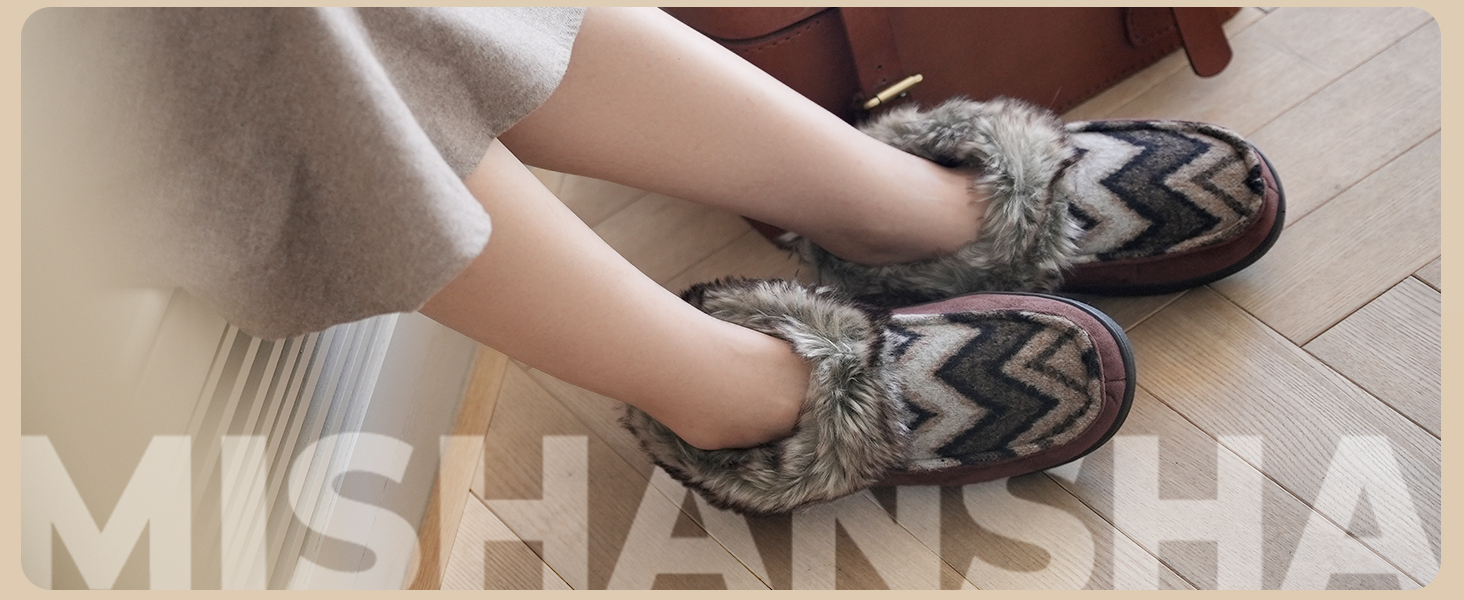 Mishansha Damen Hausschuhe Winter - Warme Pantoffeln Mit Rutschfester Sohle