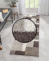 Vista 2 de Well Woven Madison Shag Cubes - Alfombra geométrica moderna de 2 pies 3 pulgadas x 7 pies 3 pulgadas