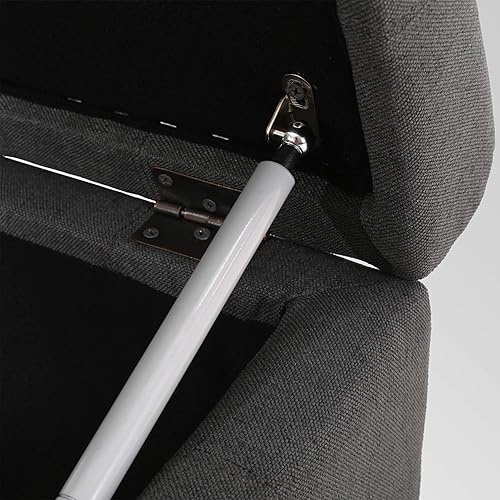 Miniatura 6 de Christopher Knight Home Hedda - Otomana de almacenamiento de tela capitoné, gris oscuro, marrón oscuro