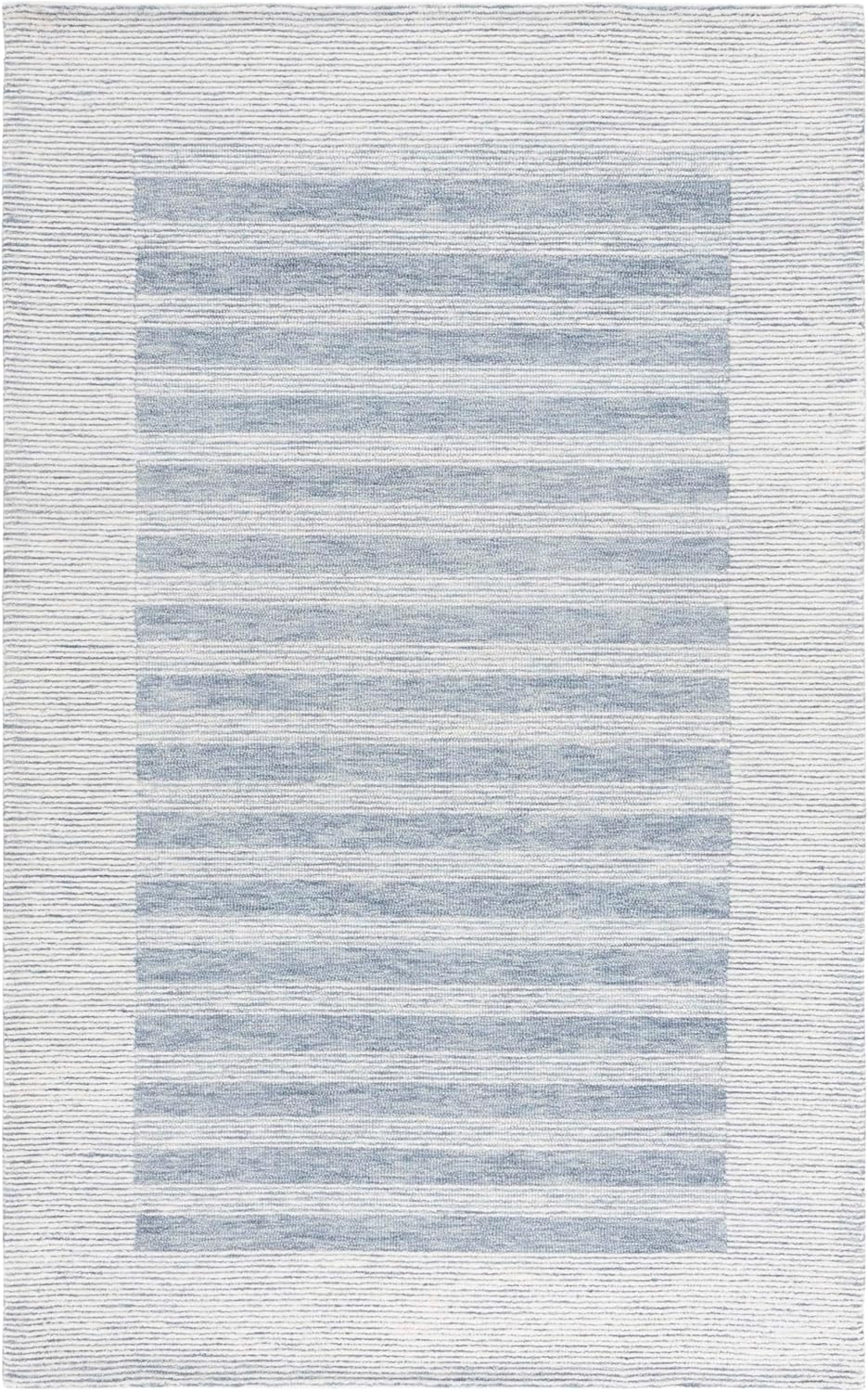 Safavieh Pine Collection Area Rug - 5' x 8', Blue & Ivory, Handmade Wool, Ideal for The Living Room, Dining, Bedroom (PNE304M)